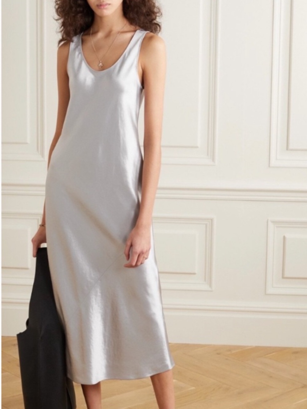Max Mara Leisure Talete Slip Dress Grey Silver